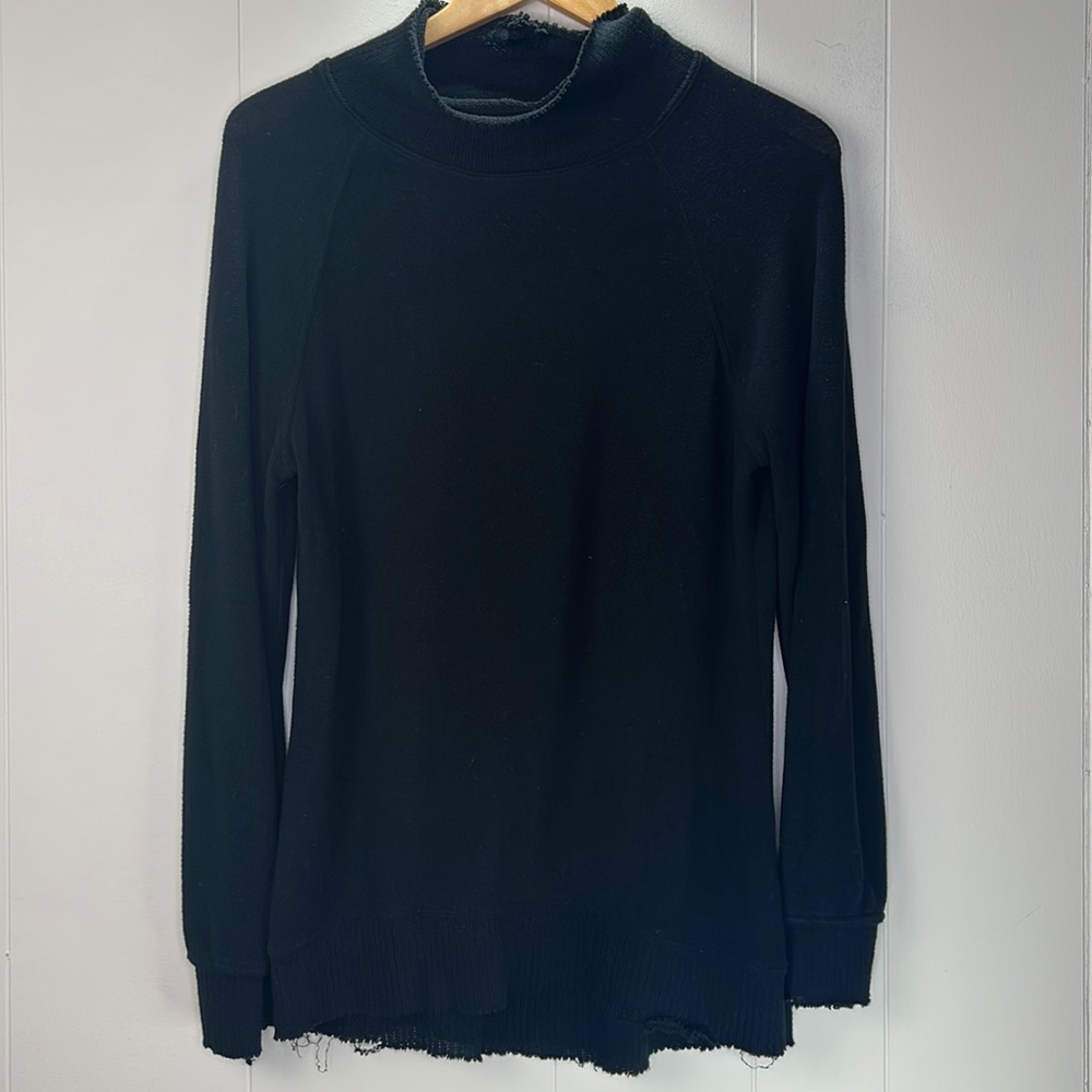 Z Supply Black Cowl Neck Lightweight Sweater